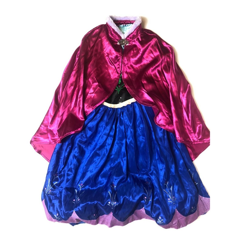 Disney‎ Store Frozen ANNA COSTUME DRESS W Cape Size 9/10 NWT AUTHENTIC ORIGINAL